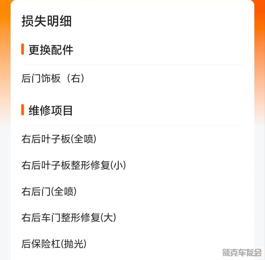 车辆提车不到一年，发生了剐蹭，右后门+叶子板需要喷漆。想问问大家，欢迎