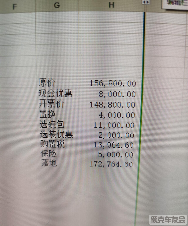 现在初步问下来25款03冠军版2.0T，双包，4S店的报价大致是如图，全款，这个